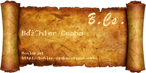 Bühler Csaba névjegykártya