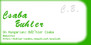 csaba buhler business card
